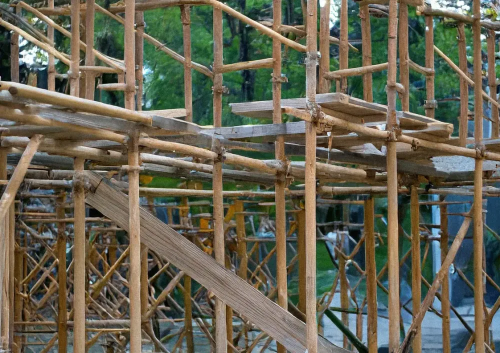 Échafaudage en bois